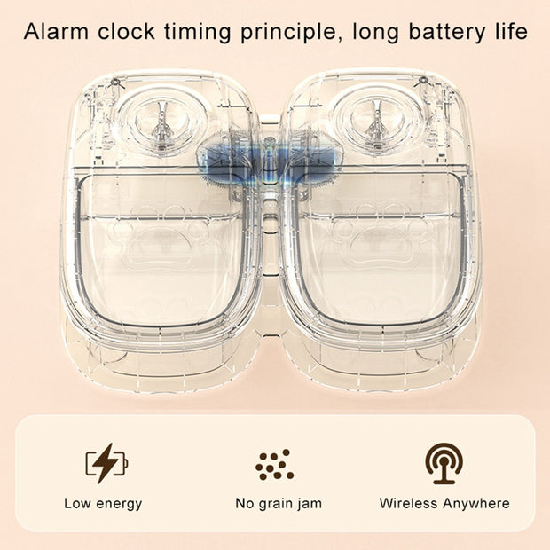 Smart Food Dispenser with Timer and Stainless Bowl